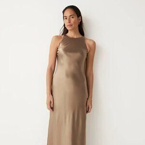 & Other Stories Satin Slip Midi Dress